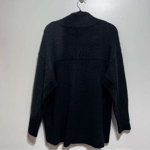 Free People Womens Wool Afterglow Mock Neck Oversized Sweater in Black Size XS - Picture 6 of 11